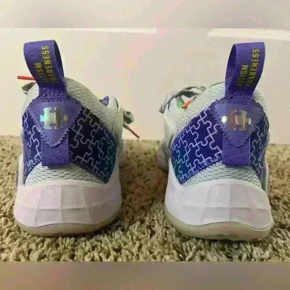 Adidas D.O.N. Issue 3 Autism Speaks Grey Purple Basketball Shoes GY2843